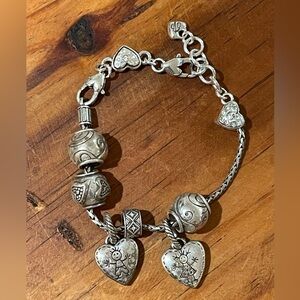 BRIGHTON Silver Charm Bracelet Boy & Girl, Hearts